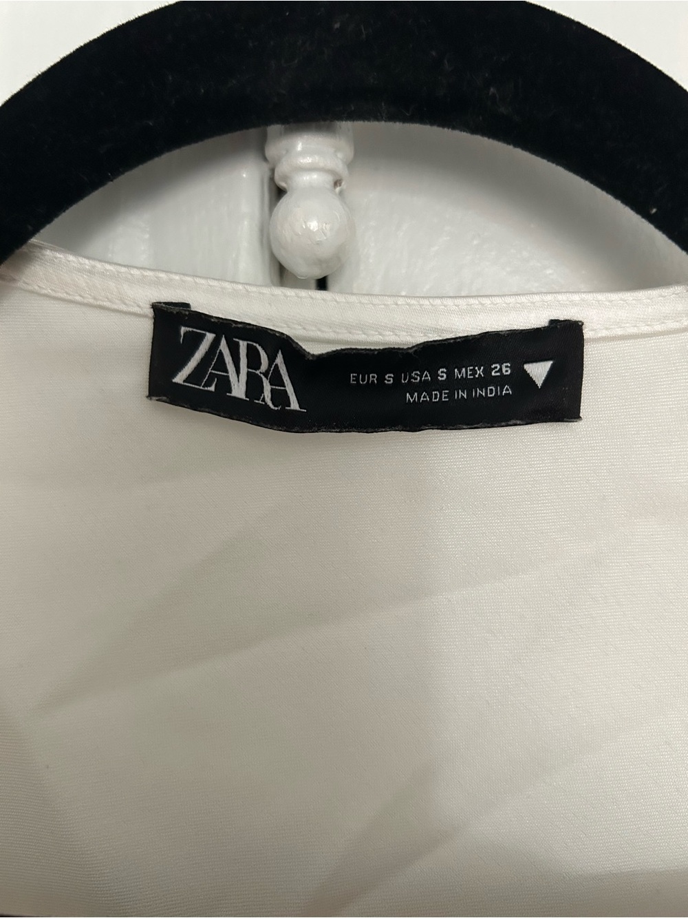 ZARA White Satin V-Neck Tie-Front Mini Dress - Picture 6 of 8